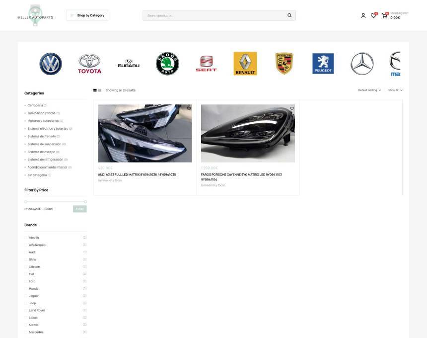 Strony internetowe dla sprzedawców części samochodowych